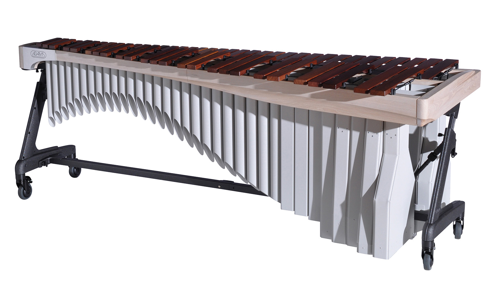 MAHAA50 Adams 5.0 Alpha Marimba 9W5 Whitewash-Titanium Silver_Audience Side