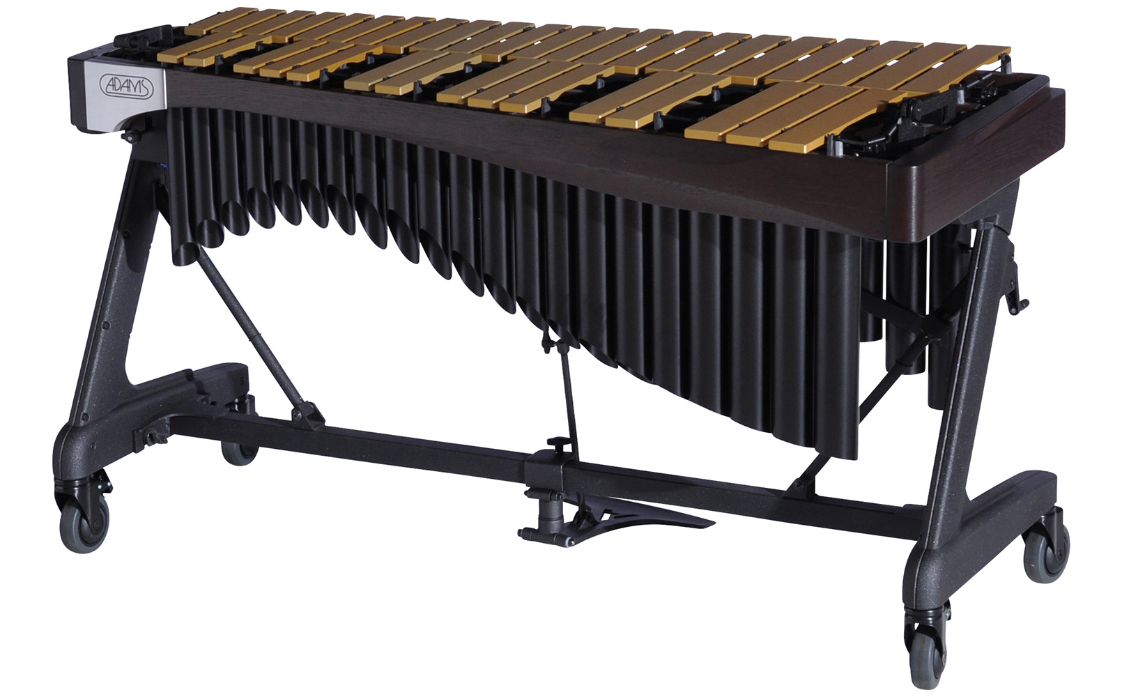 VAWA30G Adams 3.0 Alpha Vibraphone Gold Bars With Motor 9E1 Espresso-Midnight Black_Audience Side