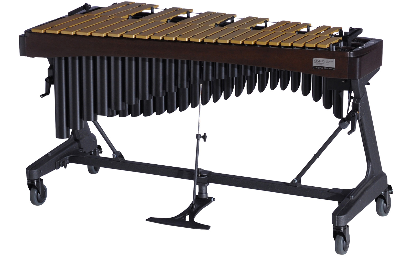 VAWA30G Adams 3.0 Alpha Vibraphone Gold Bars With Motor 9E1 Espresso-Midnight Black_Player Side