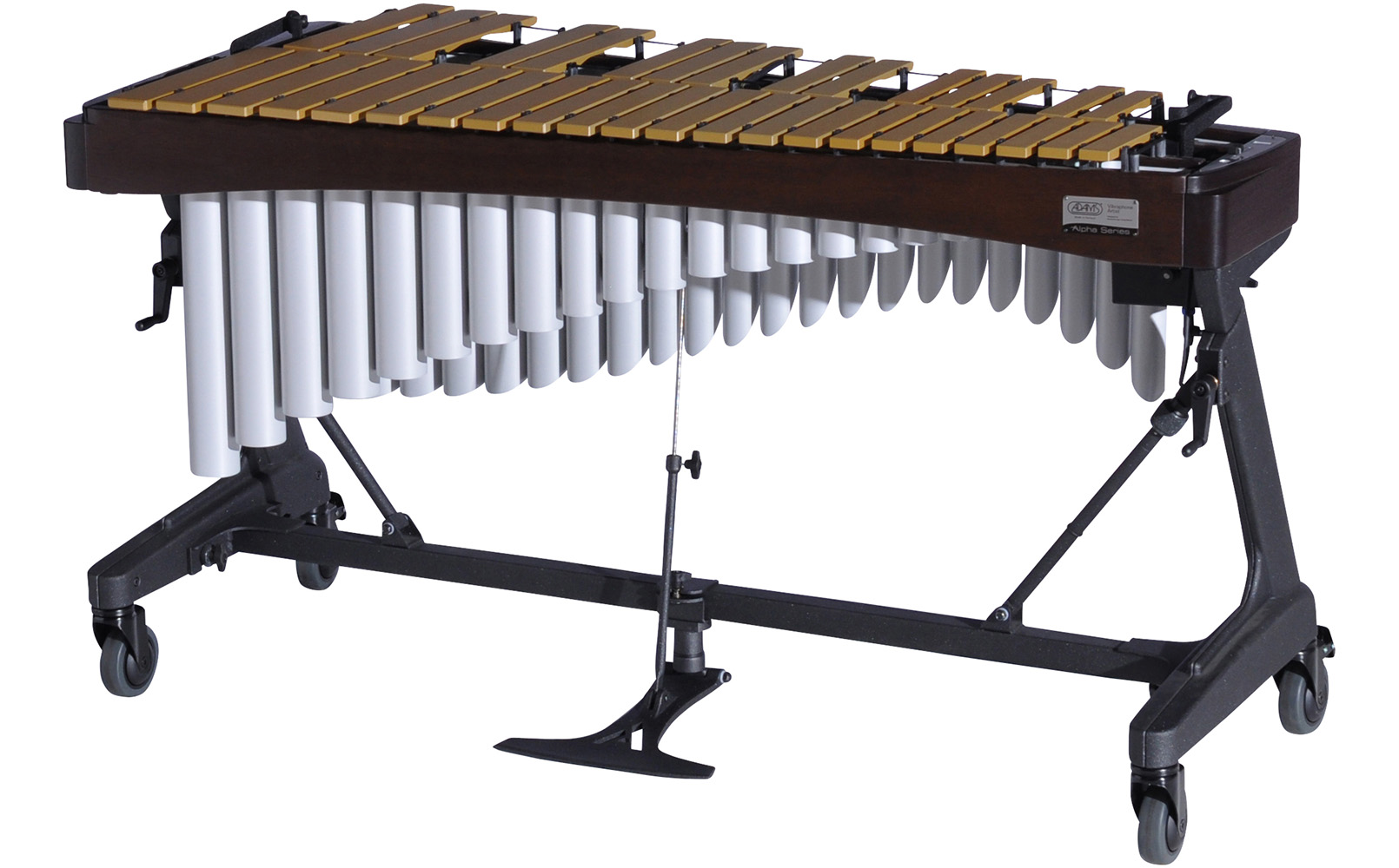 VAWA30G Adams 3.0 Alpha Vibraphone Gold Bars With Motor 9E5 Espresso-Titanium Silver_Player Side