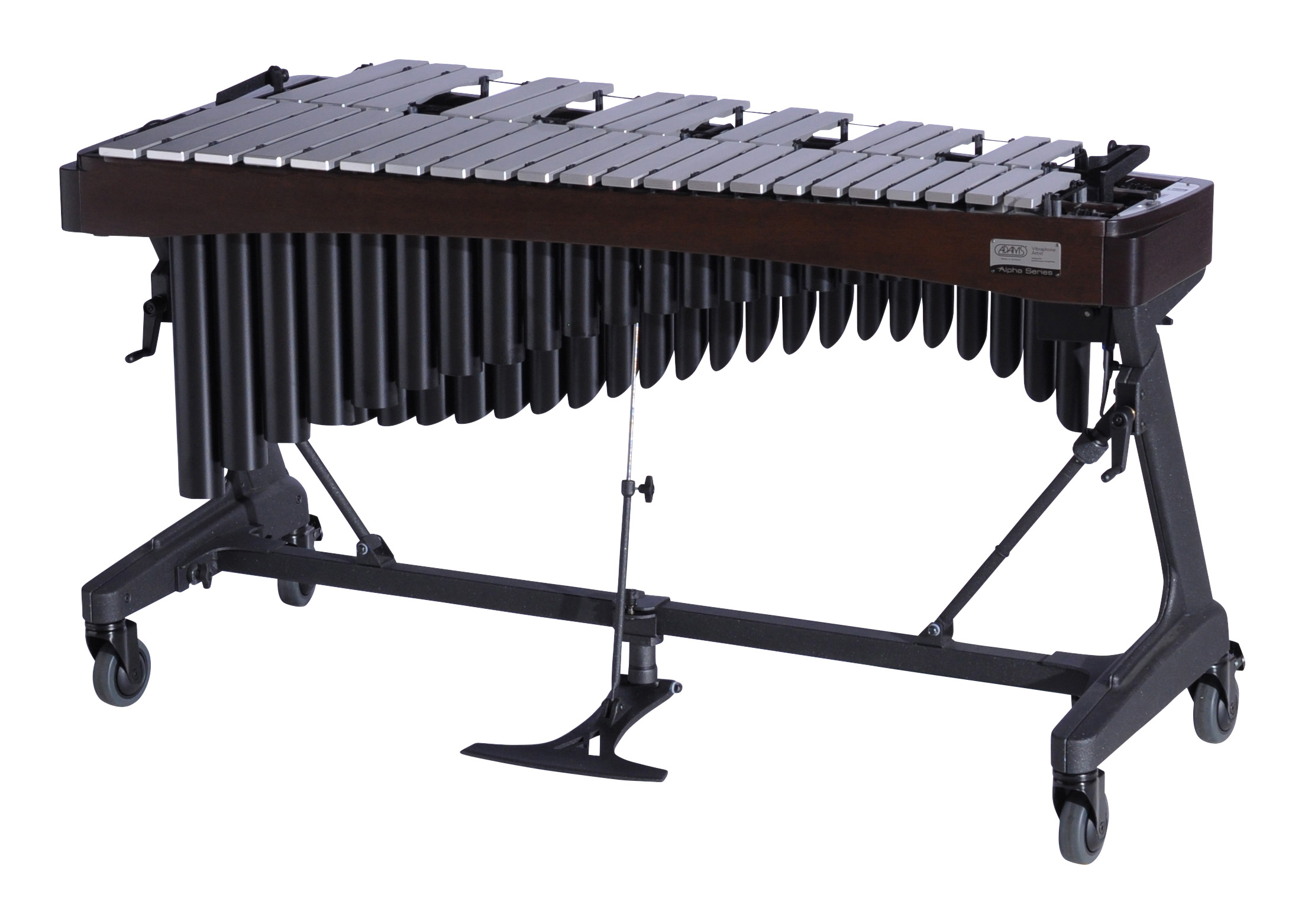 VAWA30G Adams 3.0 Alpha Vibraphone Silver Bars With Motor 9E1 Espresso-Midnight Black_Player Side
