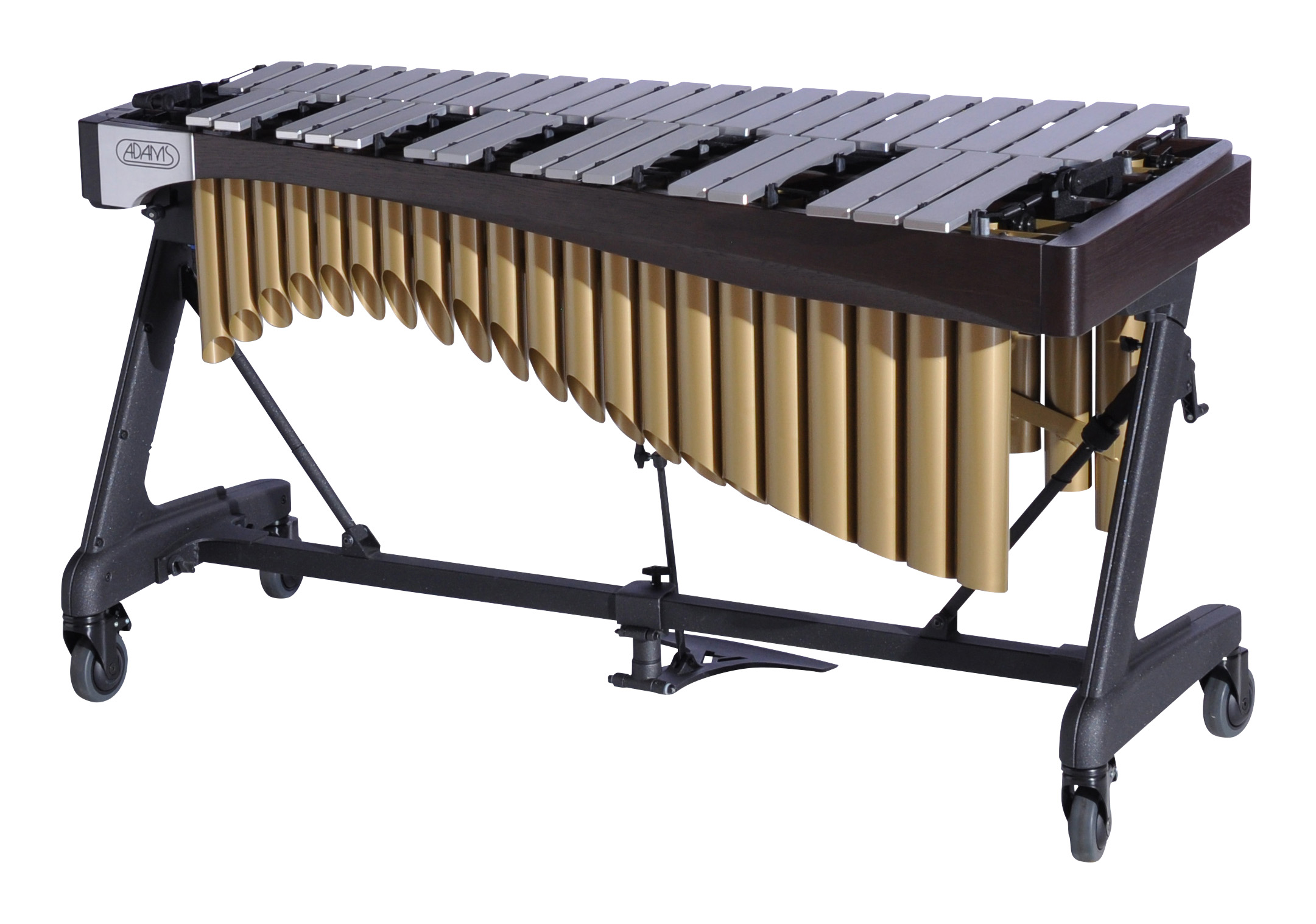 VAWA30G Adams 3.0 Alpha Vibraphone Silver Bars With Motor 9E3 Espresso-Satin Gold_Audience Side