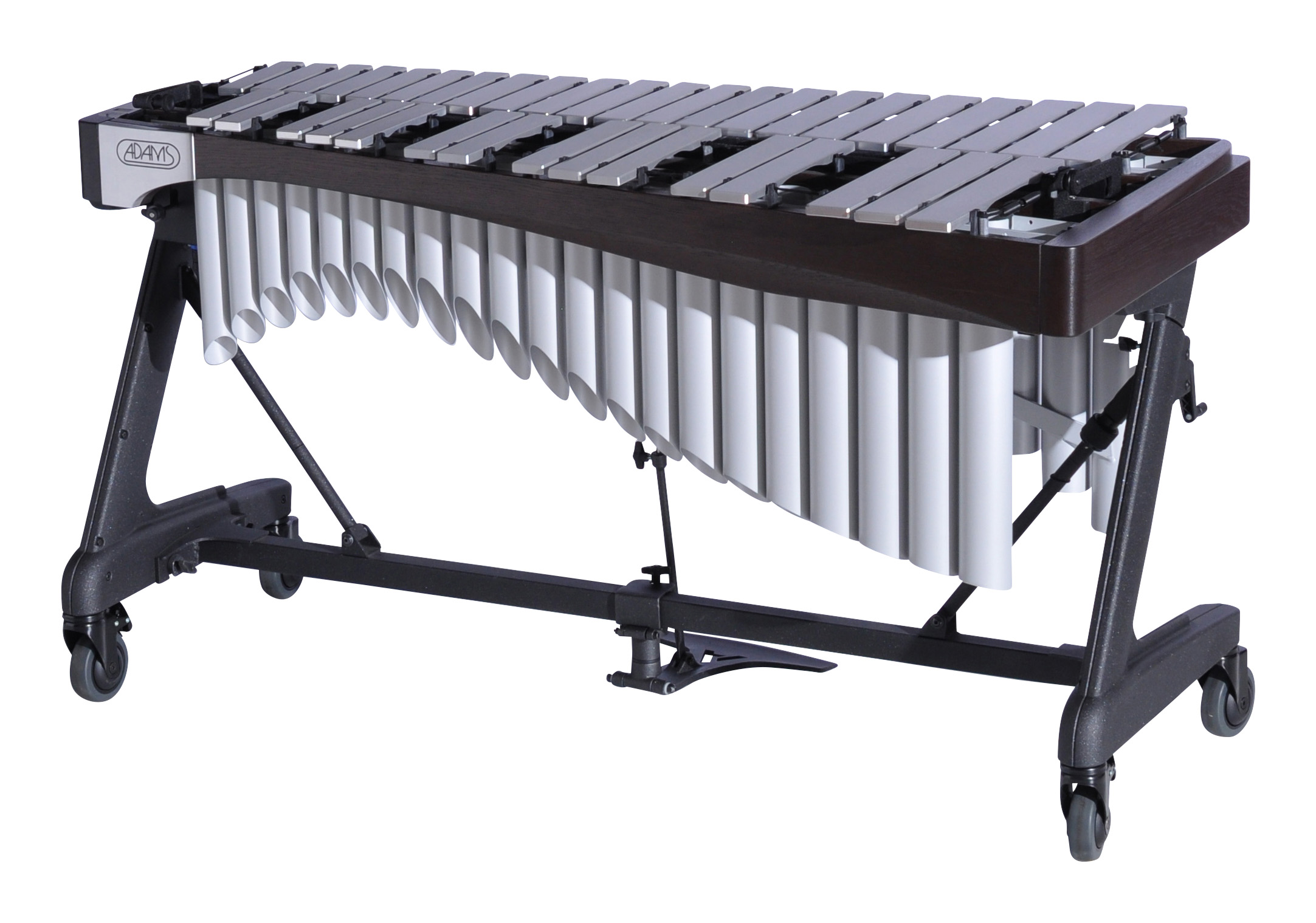 VAWA30S Adams 3.0 Alpha Vibraphone Silver Bars With Motor 9E5 Espresso-Titanium Silver_Audience Side