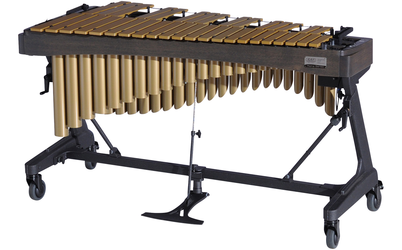VAWA30G Adams 3.0 Alpha Vibraphone Gold Bars With Motor 9G3 Graphite-Satin Gold_Player Side