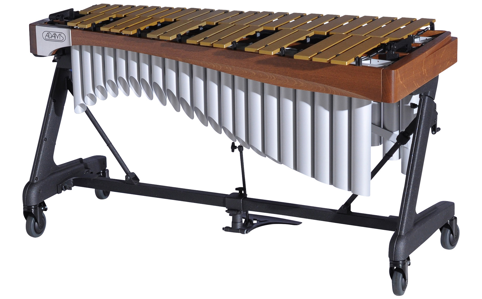 VAWA30G Adams 3.0 Alpha Vibraphone Gold Bars With Motor 9T5 Walnut-Titanium Silver_Audience Side