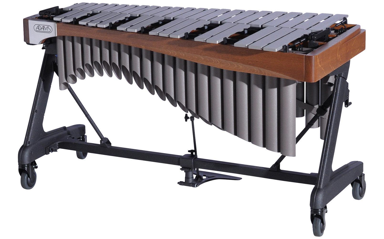 VAWA30S Adams 3.0 Alpha Vibraphone Silver Bars With Motor 9T2 Walnut-Desert_Audience Side