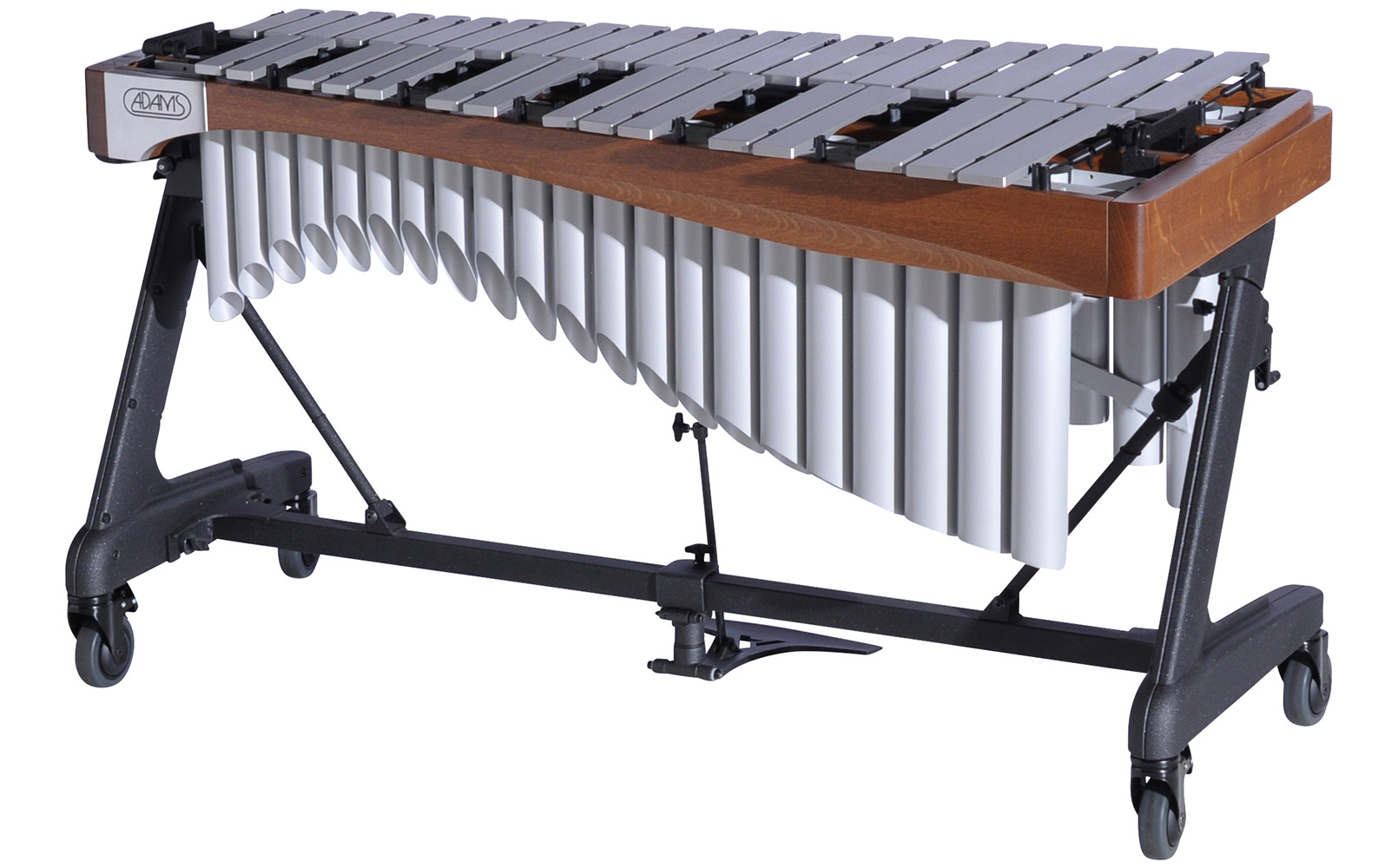 VAWA30S Adams 3.0 Alpha Vibraphone Silver Bars With Motor 9T5 Walnut-Titanium Silver_Audience Side