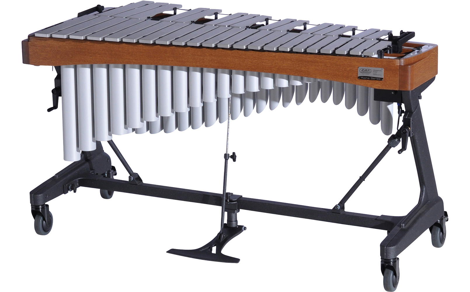 VAWA30S Adams 3.0 Alpha Vibraphone Silver Bars With Motor 9T5 Walnut-Titanium Silver_Player Side