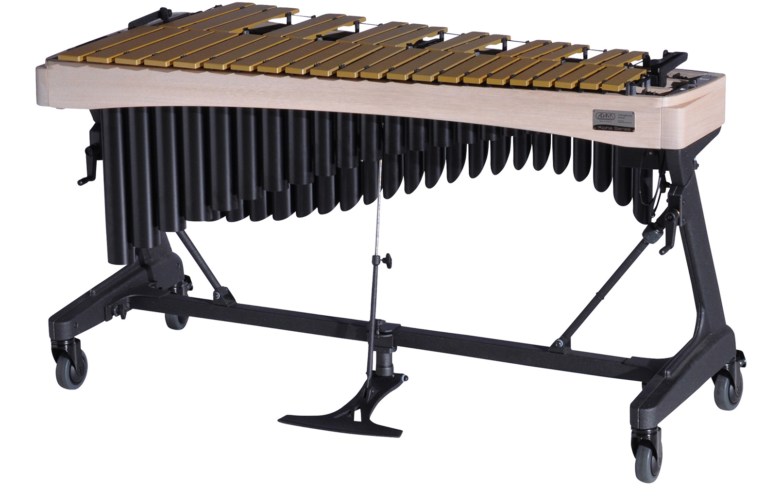 VAWA30G Adams 3.0 Alpha Vibraphone Gold Bars With Motor 9W1 Whitewash-Midnight Black_Player Side