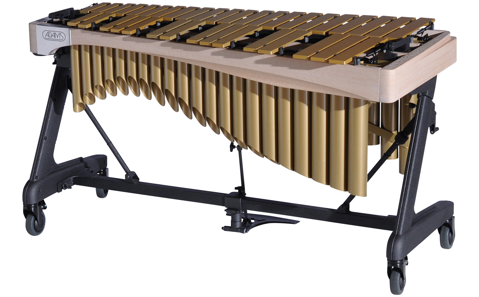 VAWA30G Adams 3.0 Alpha Vibraphone Gold Bars With Motor 9W3 Whitewash-Satin Gold_Audience Side