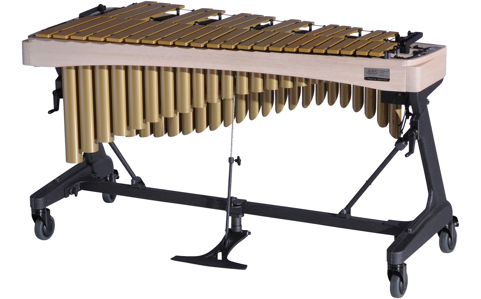VAWA30G Adams 3.0 Alpha Vibraphone Gold Bars With Motor 9W3 Whitewash-Satin Gold_Player Side