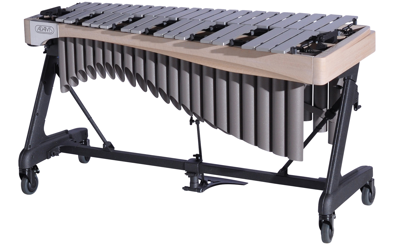 VAWA30S Adams 3.0 Alpha Vibraphone Silver Bars With Motor 9W2 Whitewash-Desert_Audience Side