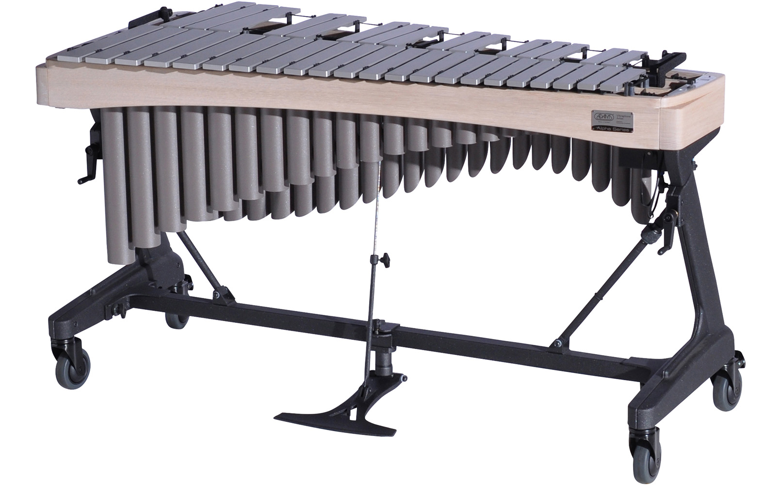 VAWA30S Adams 3.0 Alpha Vibraphone Silver Bars With Motor 9W2 Whitewash-Desert_Player Side