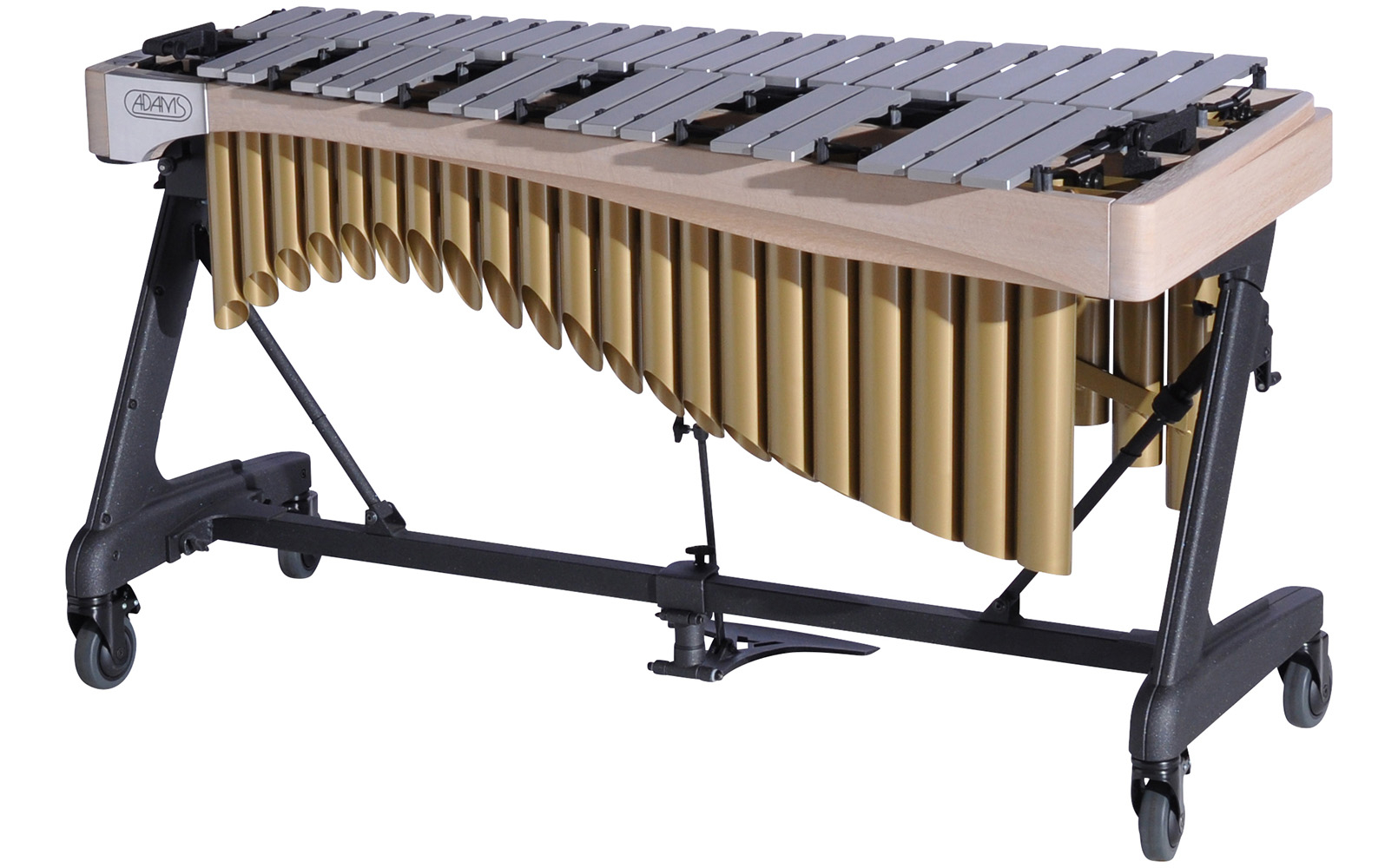 VAWA30S Adams 3.0 Alpha Vibraphone Silver Bars With Motor 9W3 Whitewash-Satin Gold_Audience Side