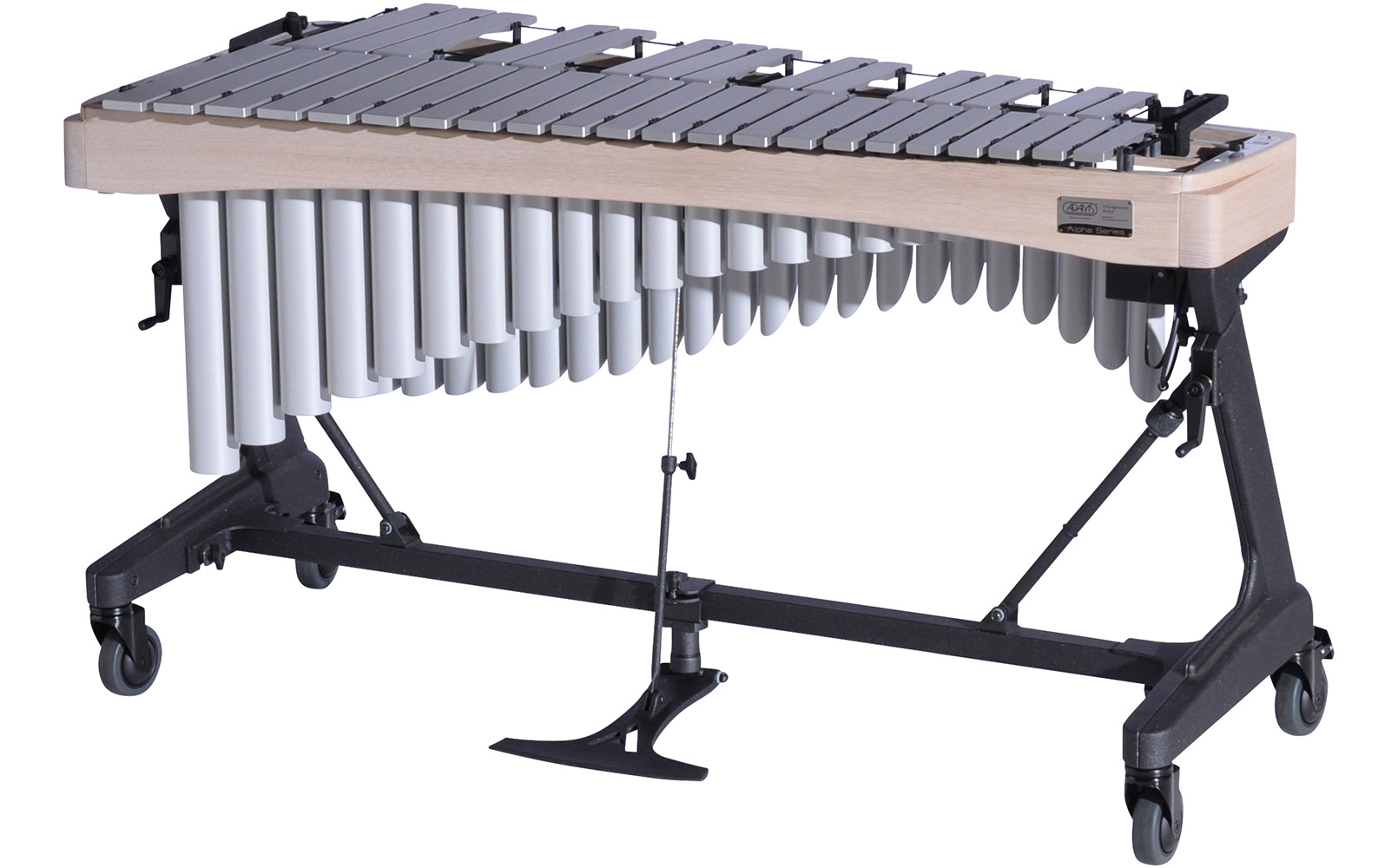VAWA30S Adams 3.0 Alpha Vibraphone Silver Bars With Motor 9W5 Whitewash-Titanium Silver_Player Side