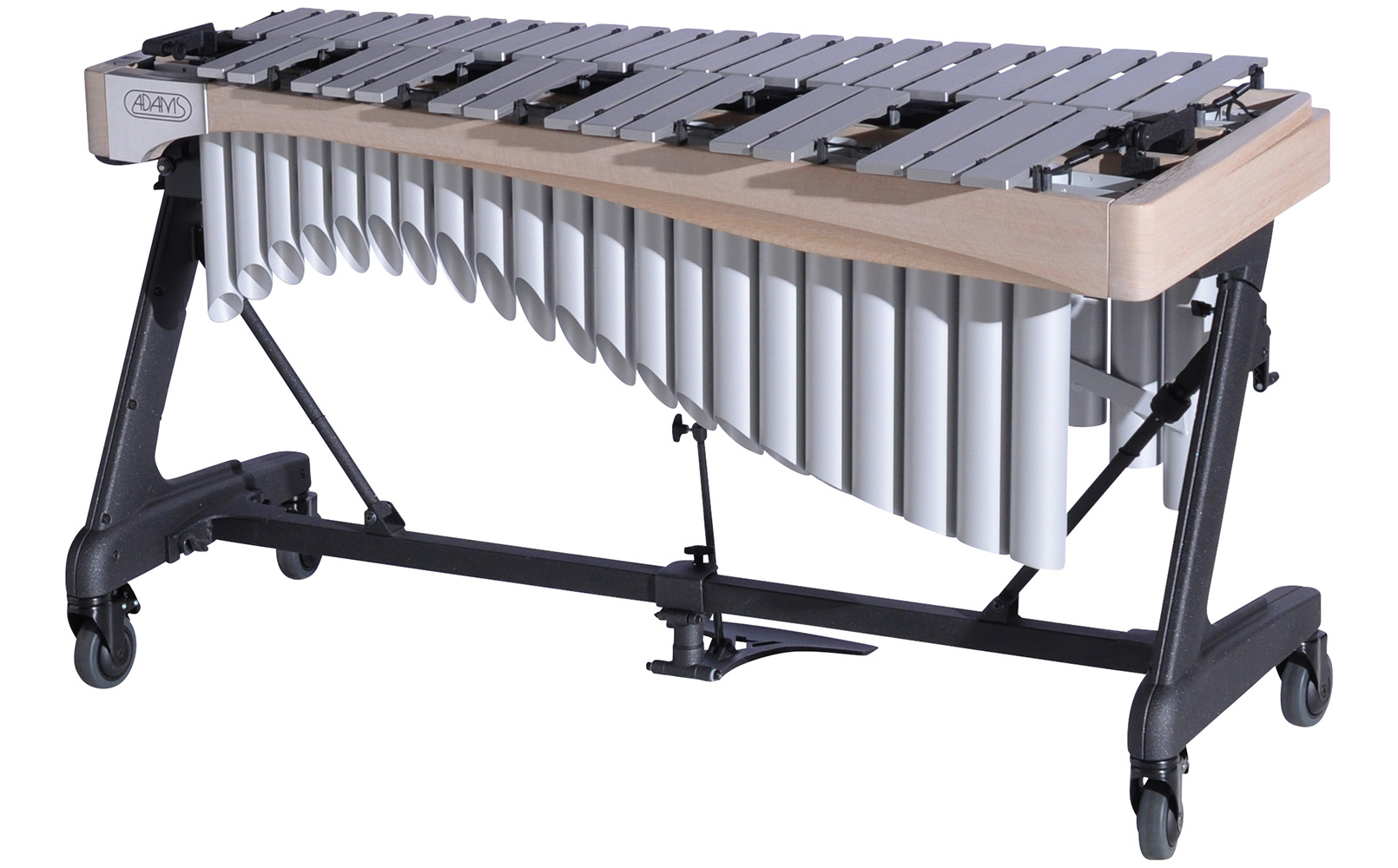 VAWA30S Adams 3.0 Alpha Vibraphone Silver Bars With Motor 9W5 Whitewash-Titanium Silver_Audience Side