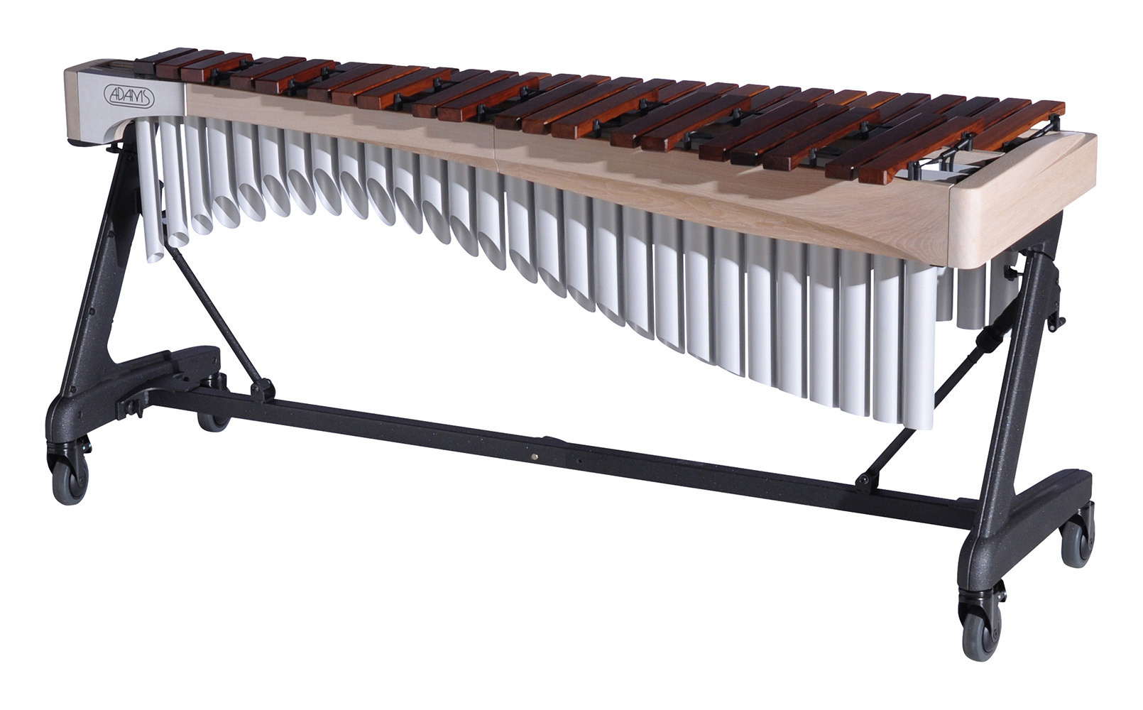XAHAA40 Adams 4.0 Alpha Xylophone, 9W5 WhiteWash_Titanium Silver_Audience Side