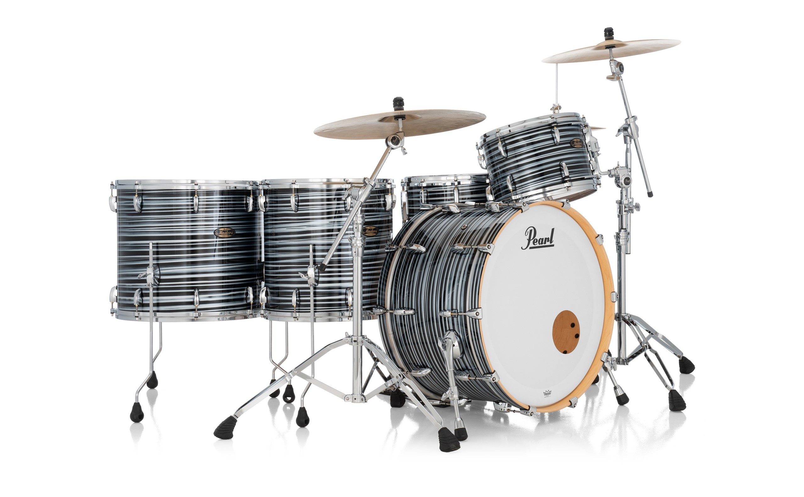 MMGC943XPLC Masters Maple Gum + 18x16 Floor Tom 855 Black Oyster Swirl