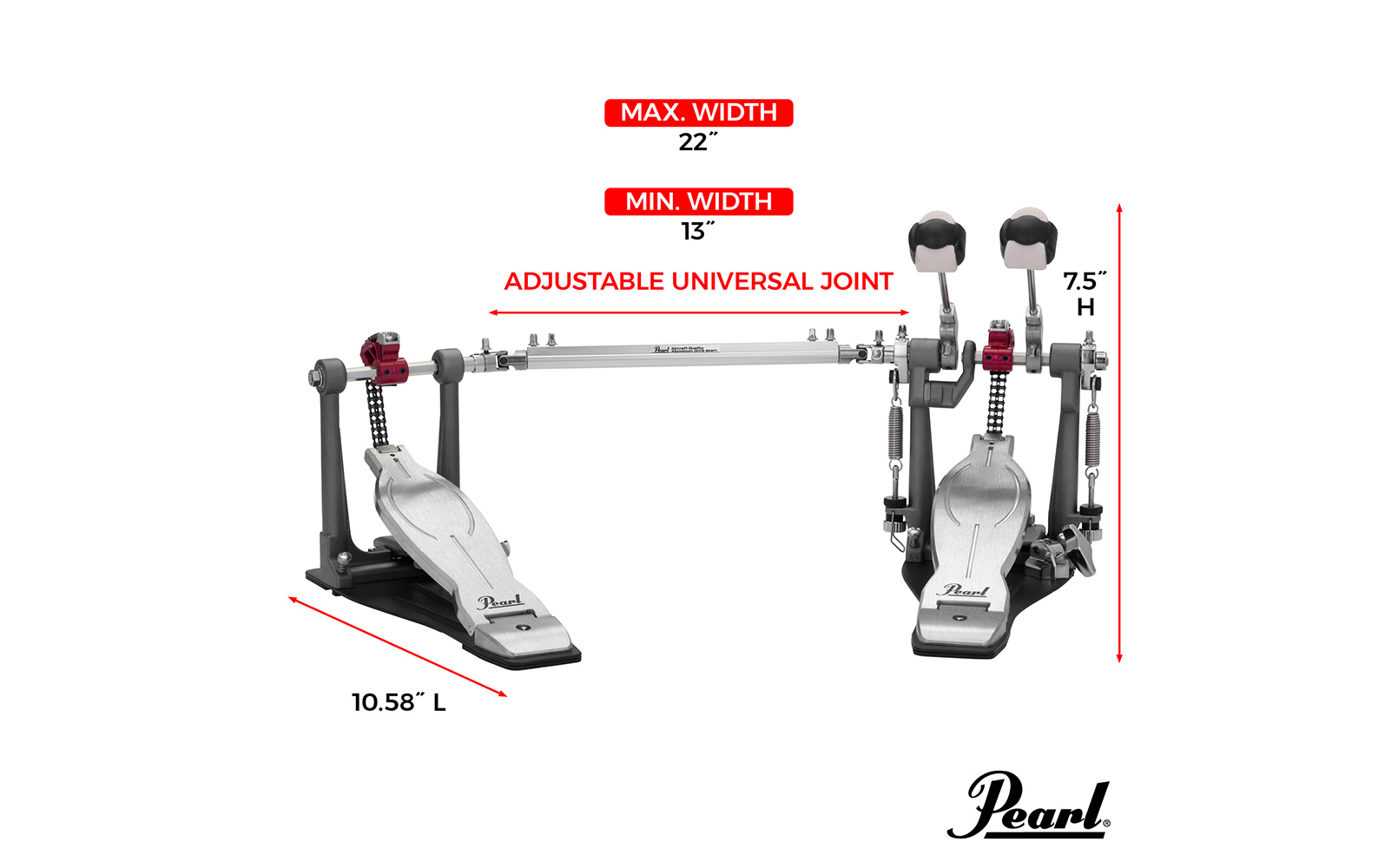 P-1032R Red Double Pedal | パール楽器【公式サイト】Pearl Drums