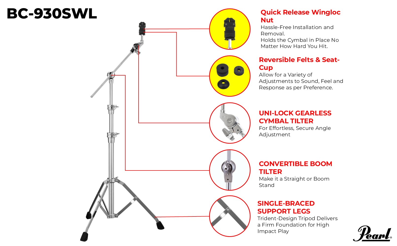 BC-930SWL Boom Cymbal Stand