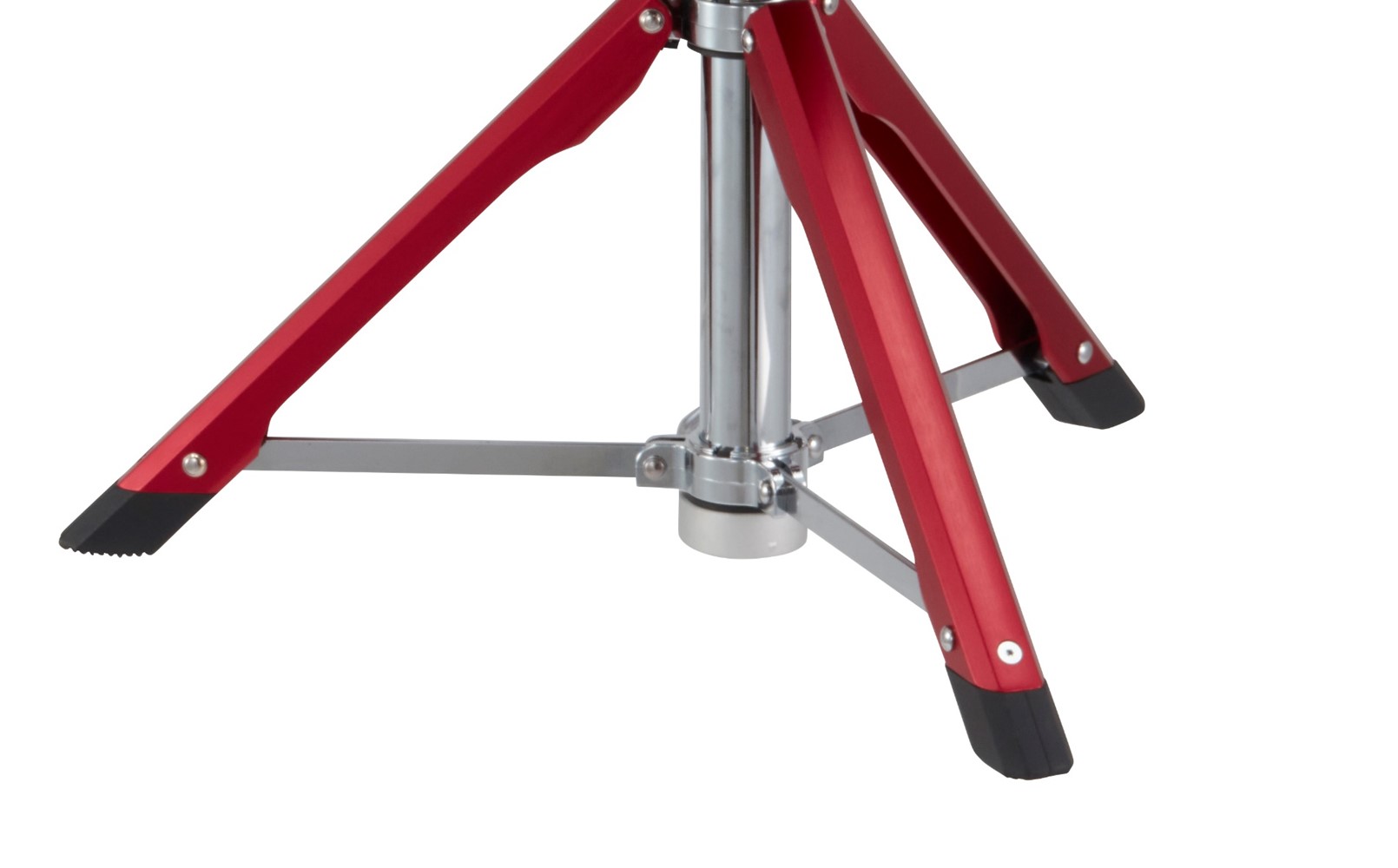 DRUMMER'S THRONE W/RED CLOTH SEAT TOP & RED GAS LIFT BASE
