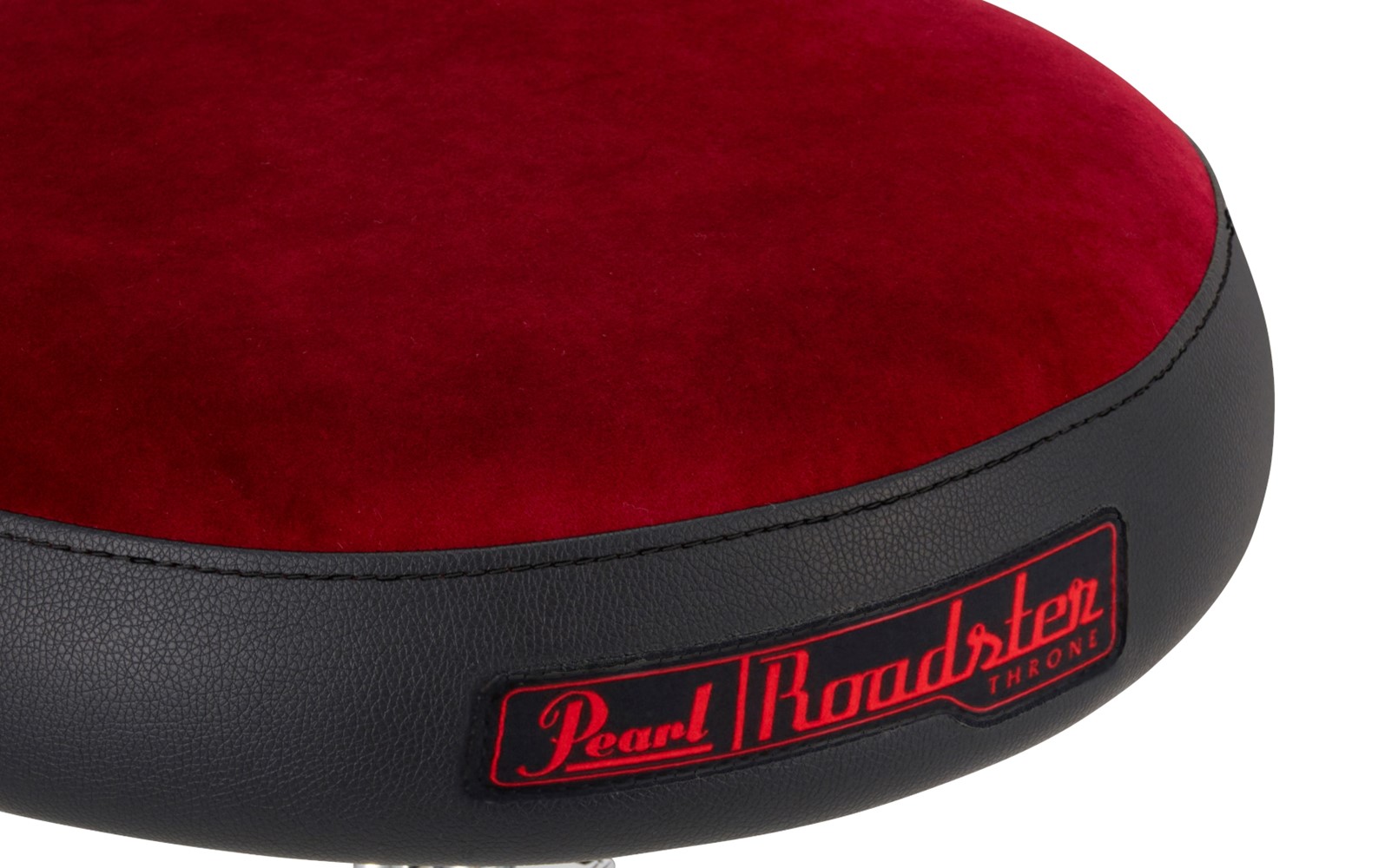DRUMMER'S THRONE W/RED CLOTH SEAT TOP & RED GAS LIFT BASE