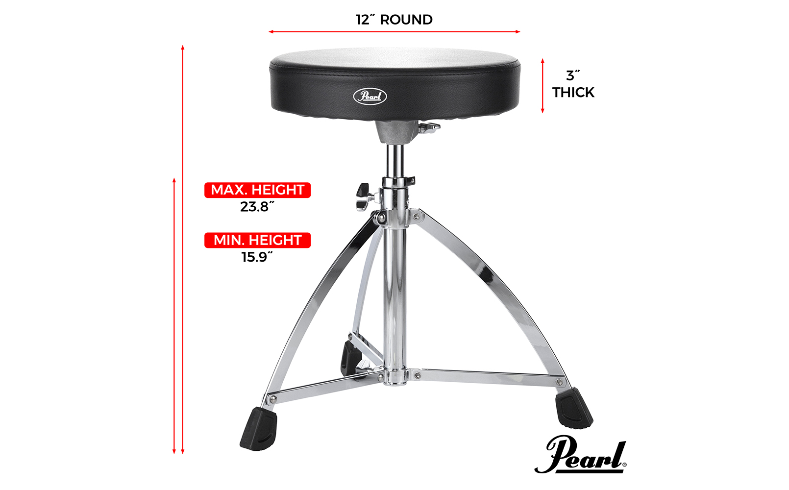 メール便送料無料対応可】 Pearl パール ドラム椅子 drum throne D-1500s
