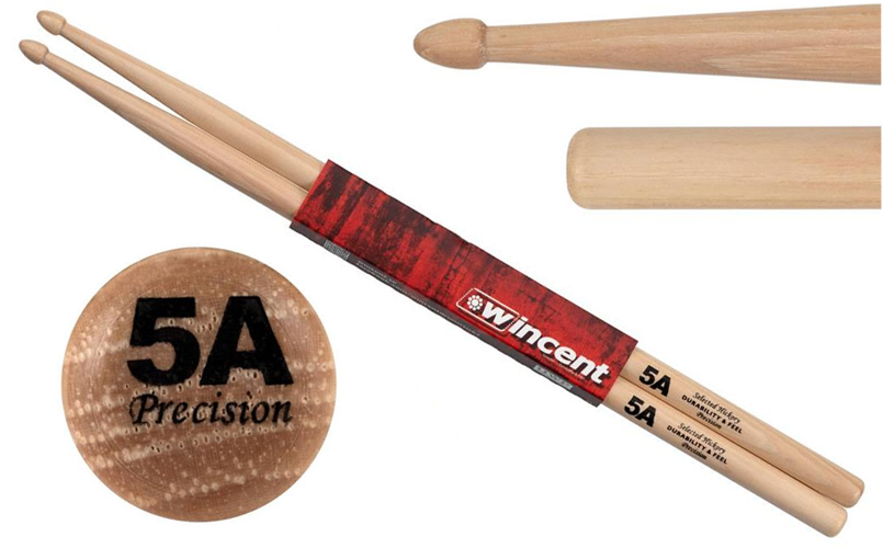 Wincent 5A Precision Drumsticks, Acorn Tip (Pair)