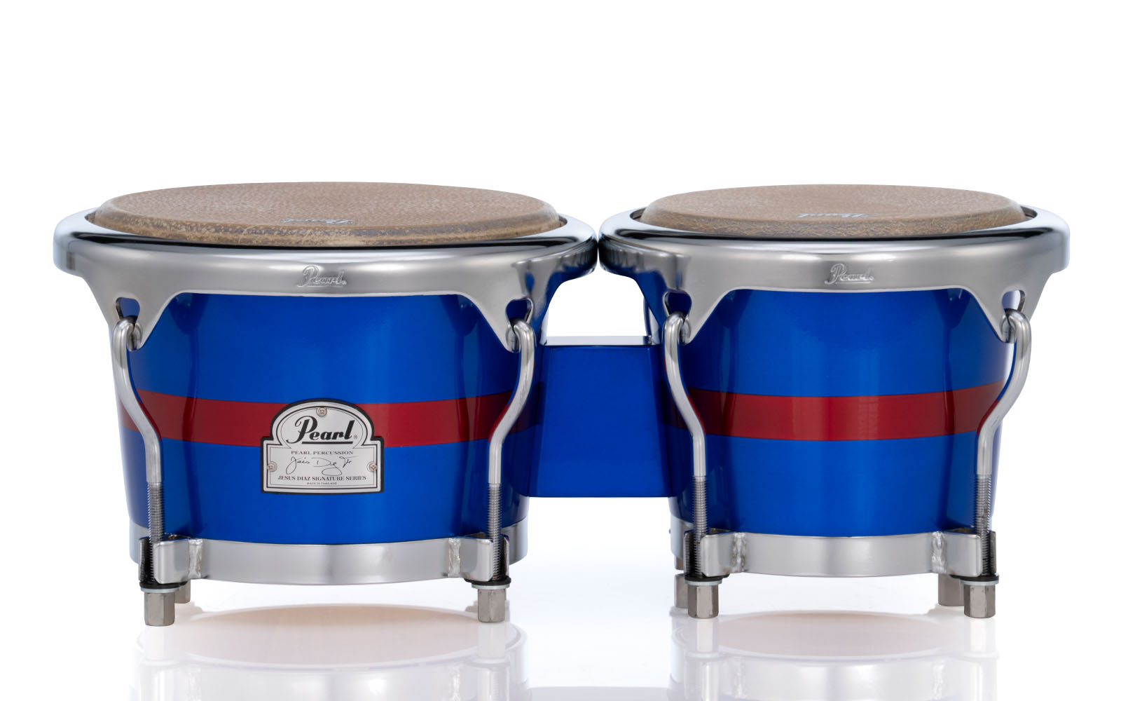 PBW300DXJD Jesus Diaz Signature Bongos 581 Deep Blue and Coral Red Stripes