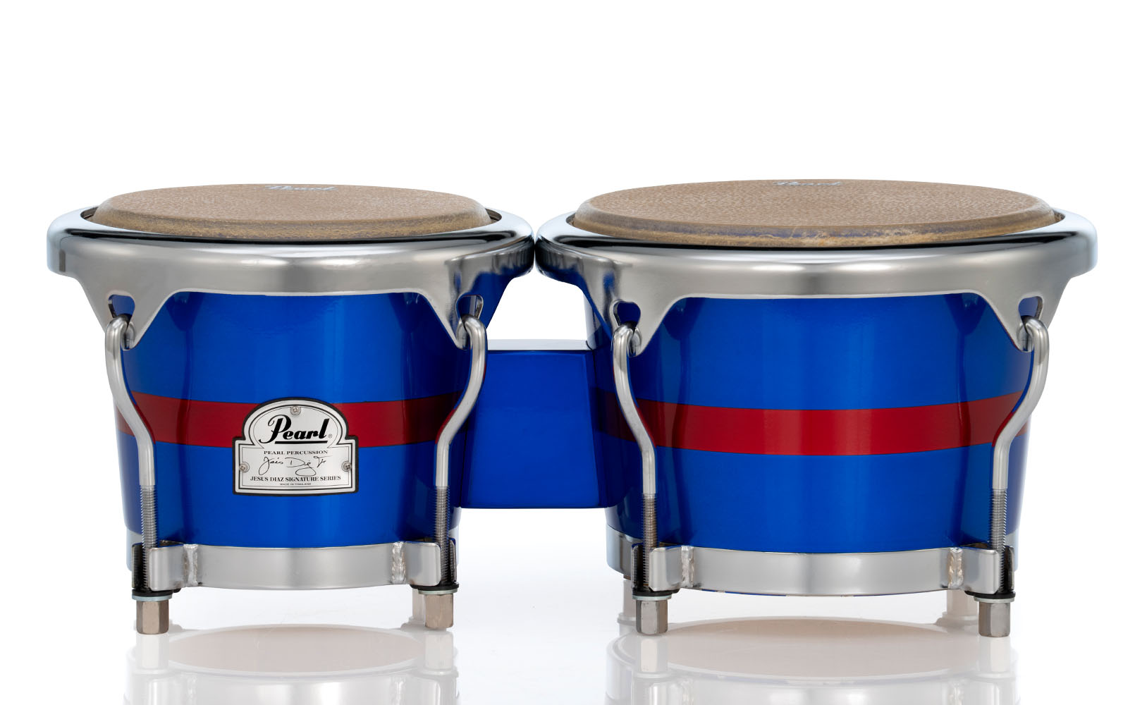 PBW300DXJD Jesus Diaz Signature Bongos 581 Deep Blue and Coral Red Stripes