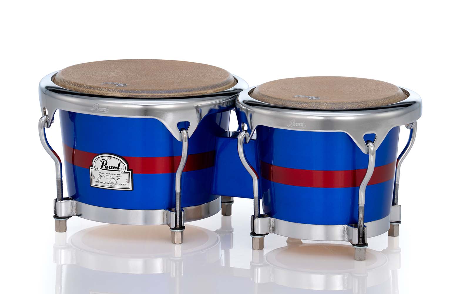 PBW300DXJD Jesus Diaz Signature Bongos 581 Deep Blue and Coral Red Stripes