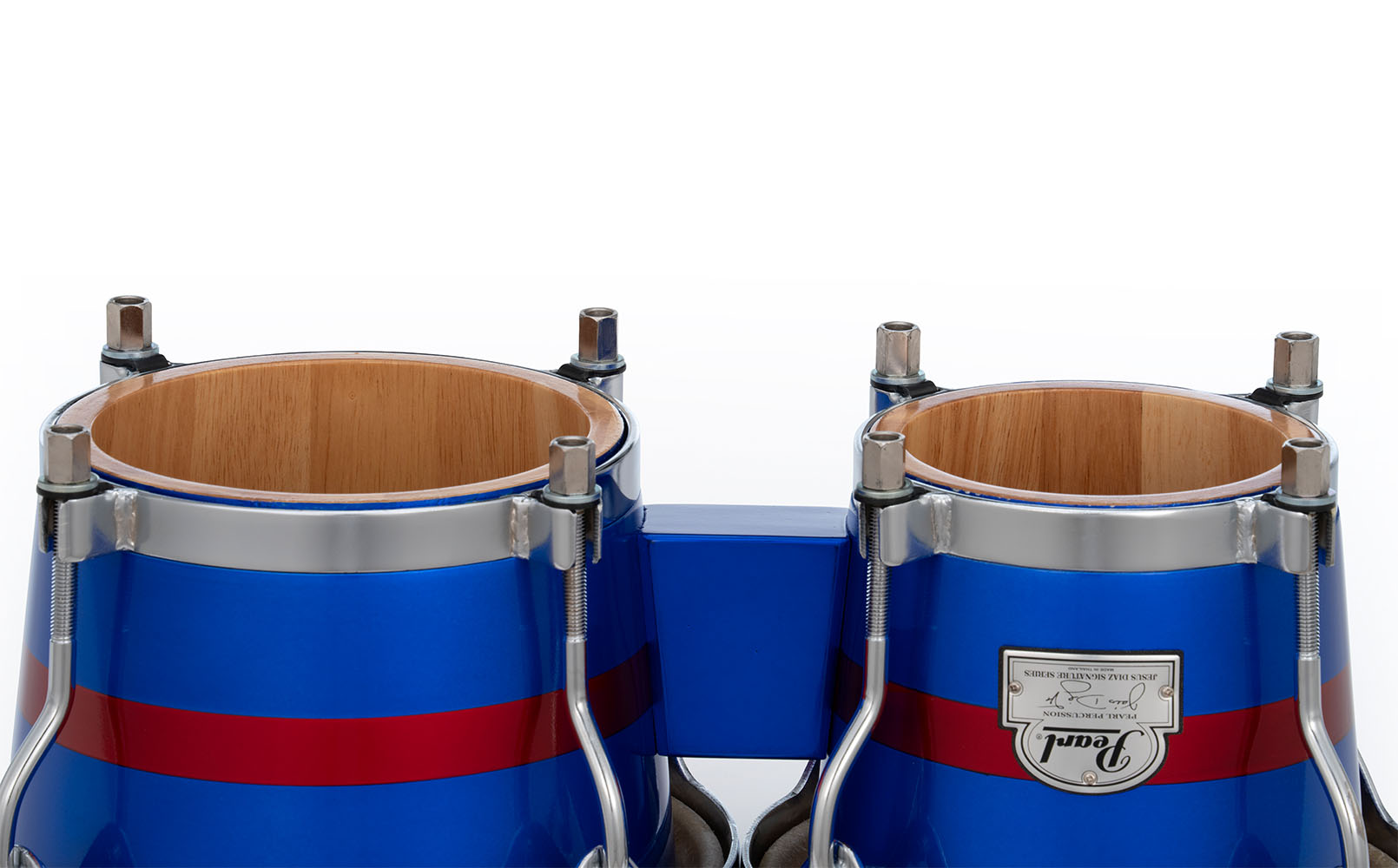 PBW300DXJD Jesus Diaz Signature Bongos 581 Deep Blue and Coral Red Stripes