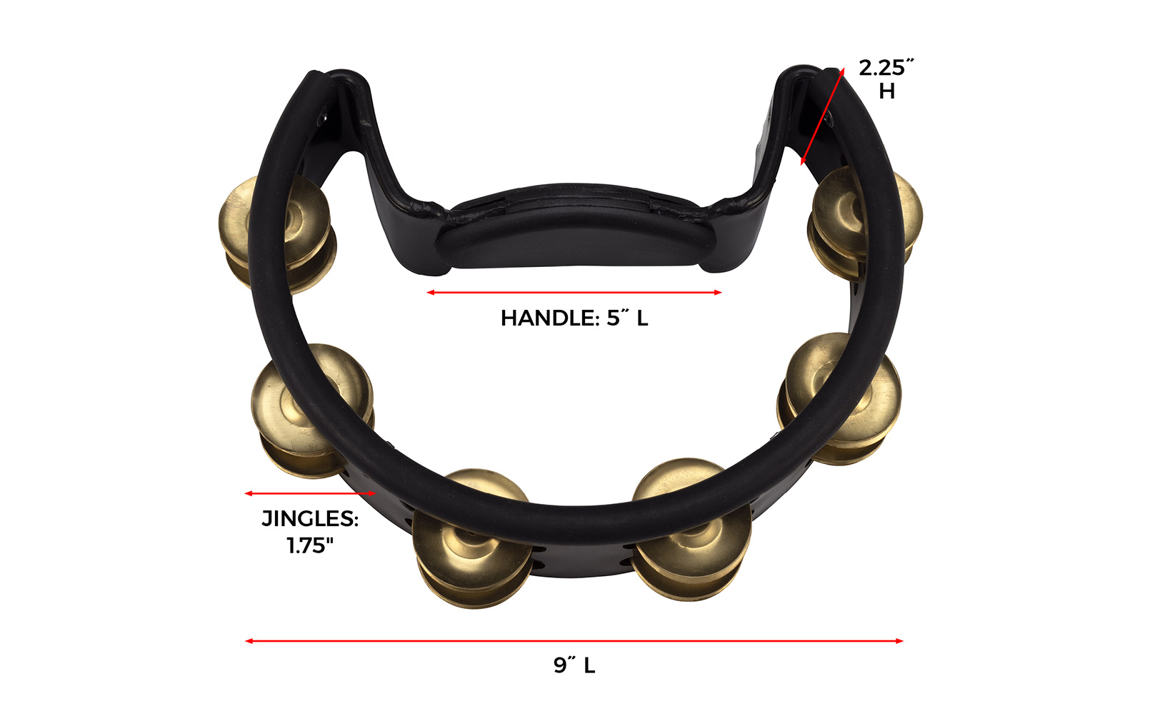 Quickmount Tambourine with Brass Jingles