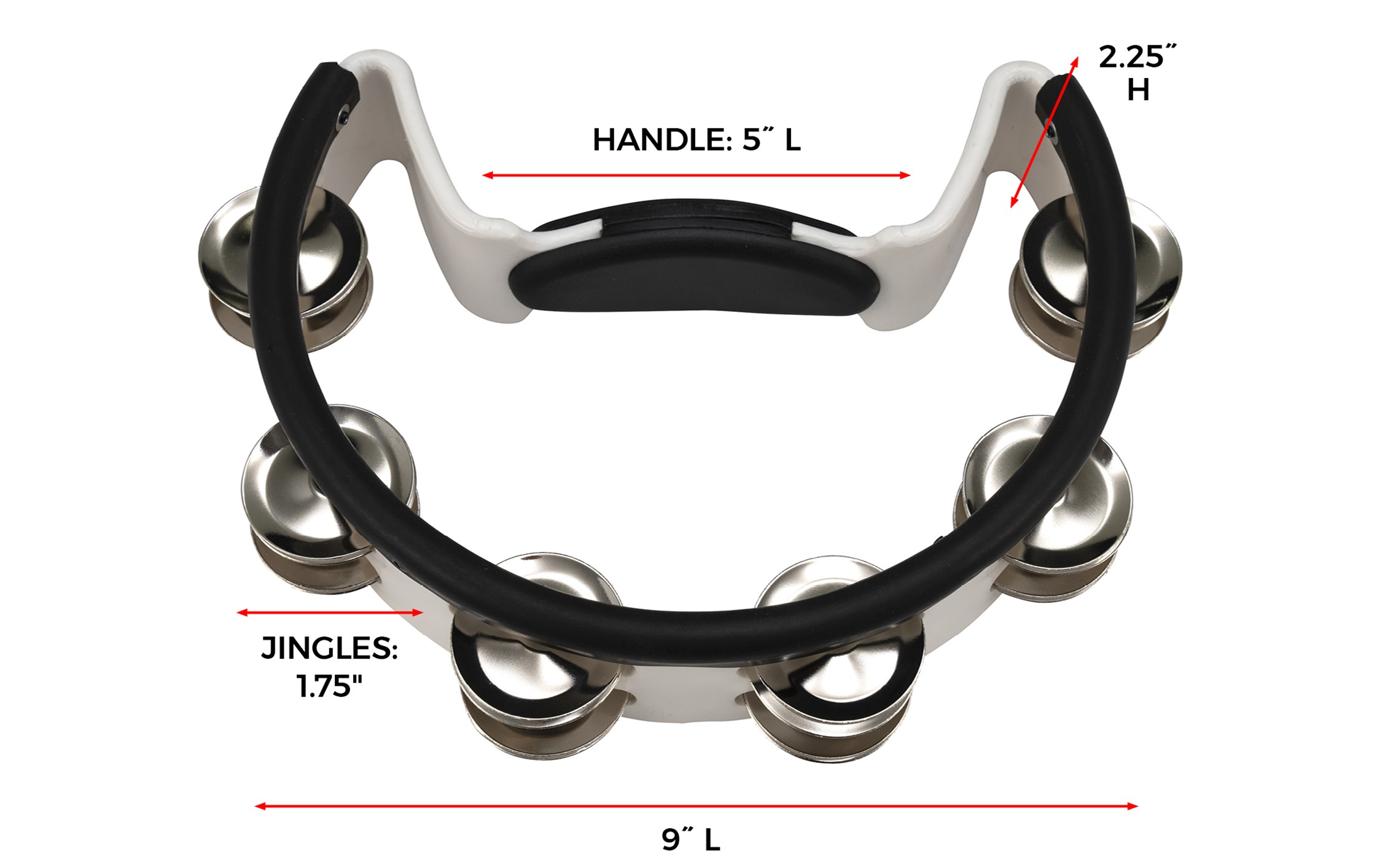 Quickmount Tambourine with Steel Jingles