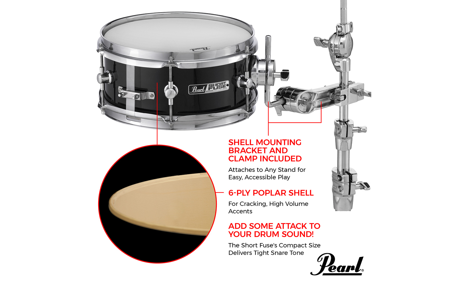 Short Fuse Effect Snare drum poplar 10x4.5_SFS10C31_Mini snare