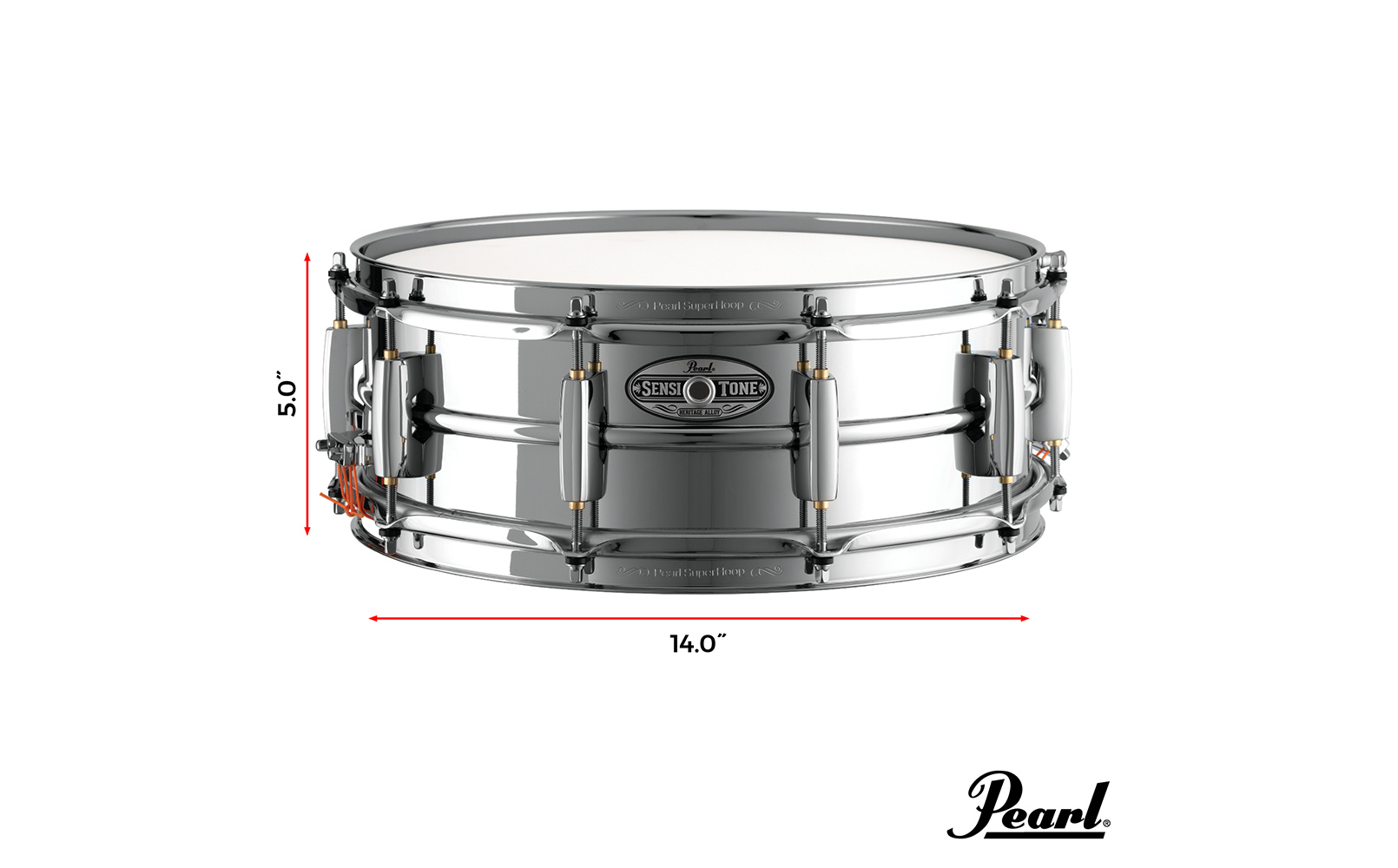 Pearl 14x5 SensiTone Heritage Alloy Steel Snare Drum (STH1450S) 