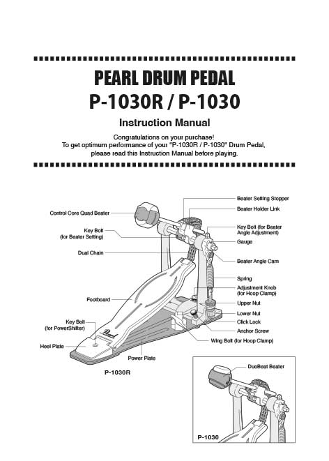 P1030, 1030R Drum Pedal Instruction Manual