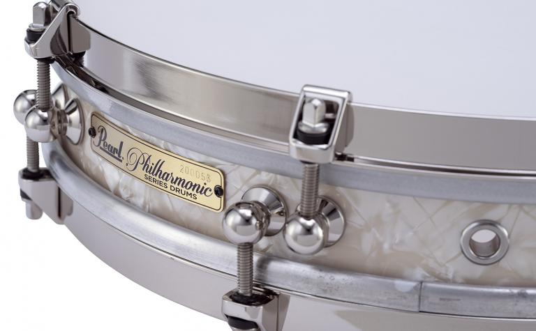 PHP1325/N 13x2.5 Philharmonic Pancake Snare Drum 405 Nicotine White Marine Pearl