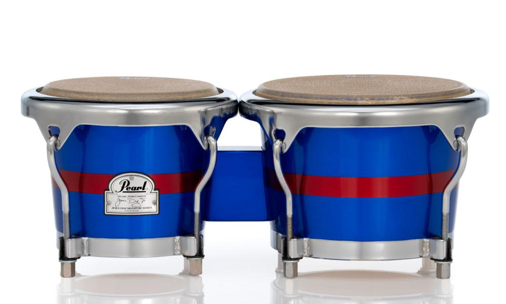 Jesus Diaz Signature Bongos 581 Deep Blue and Coral Red Stripes