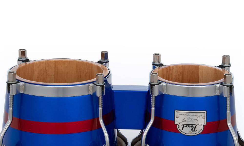 Jesus Diaz Signature Bongos 581 Deep Blue and Coral Red Stripes